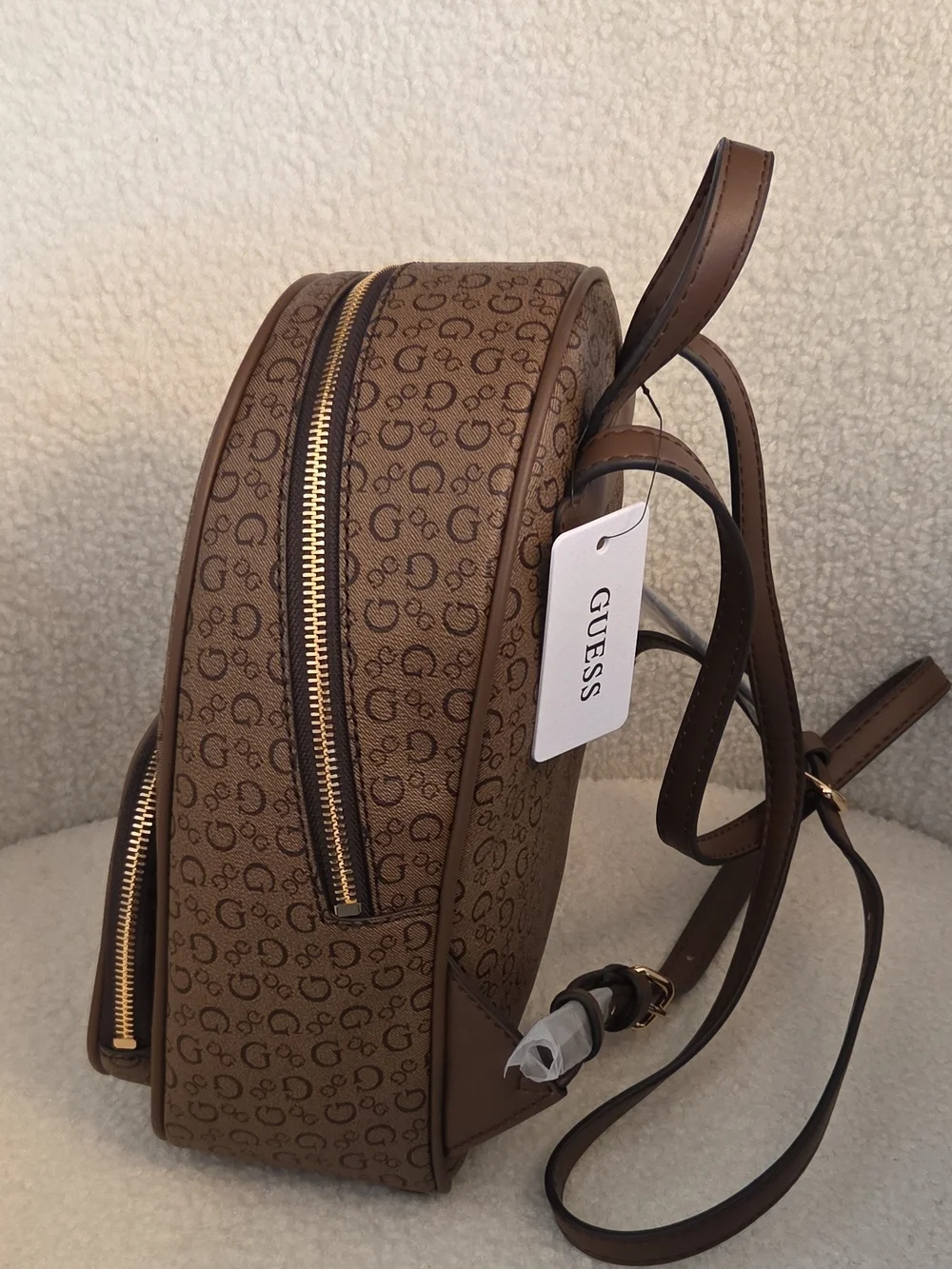 GUESS Brown Logo Mini Backpack - Compact Men’s Bag